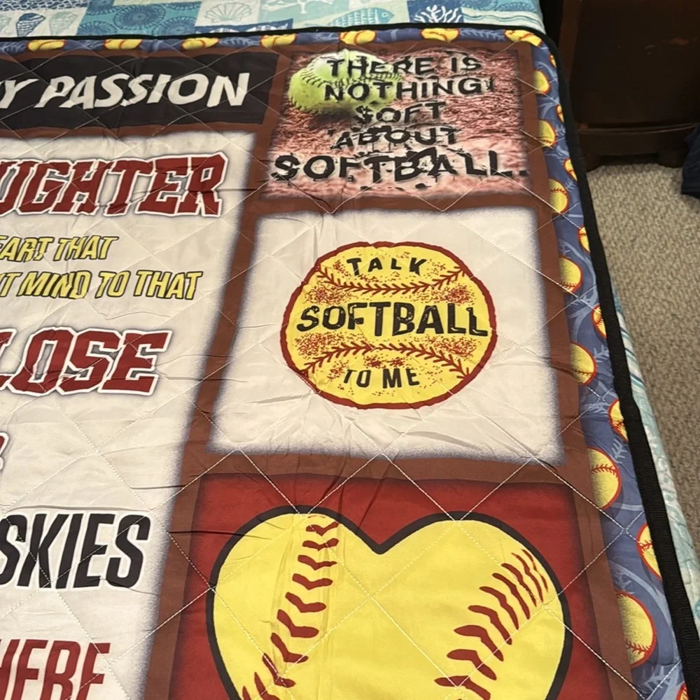 To my Granddaughter Softball Duvet